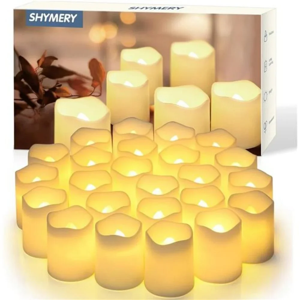 Flameless LED Votive Candles 24 Pack Battery Tea Lights for Wedding Decor